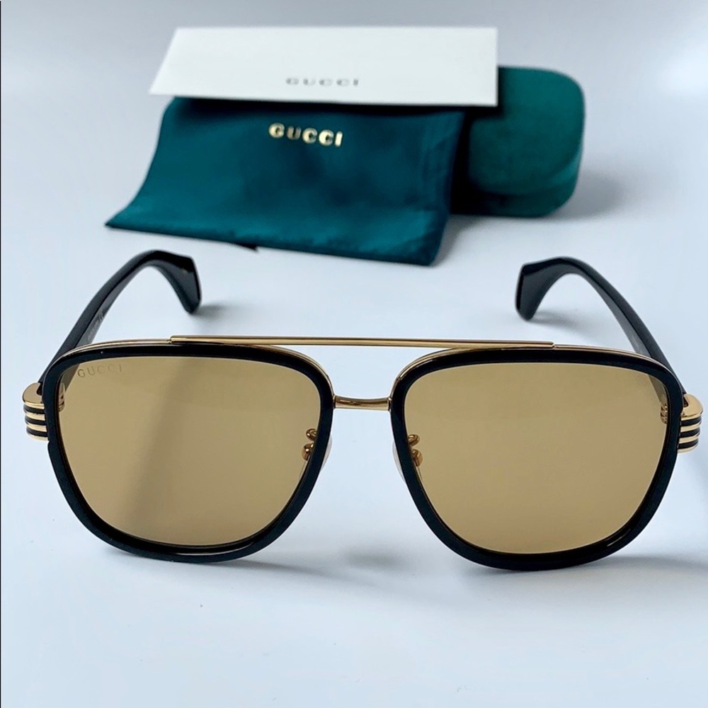 Gucci Sunglasses GG0448S 002 Black/ Brown - Picture 1 of 7